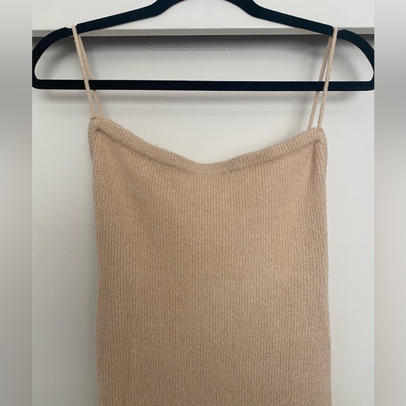 YURIKA MIDI DRESS - KNIT OPEN BACK DRESS IN NATURAL Size 2 - Picture 10 of 11